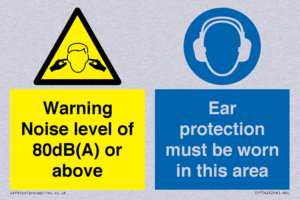 Warning Noise level of 80dB(A) or above. Ear protection must be worn in this area